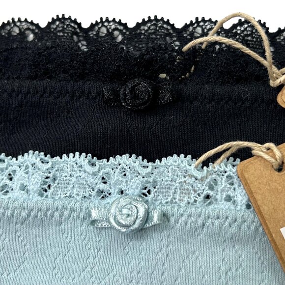 SKIMS Lace Pointelle Cheeky Brief Lot of 2 Sky Onyx Womens 4X - Picture 8 of 13